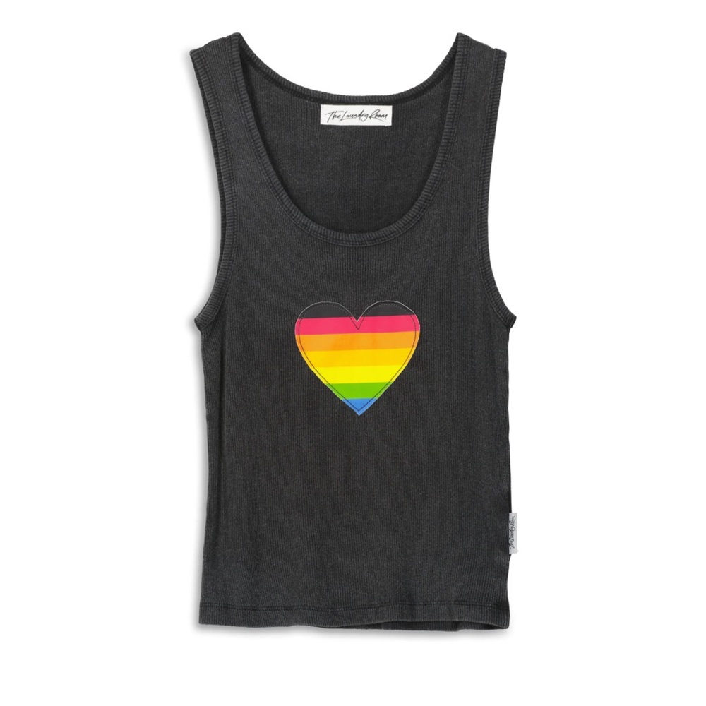 The Laundry Room Rainbow Heart Rib Tank ❤️🧡💛NWT
